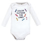 Hudson Baby Unisex Baby Cotton Long-Sleeve Bodysuits, Creativity, 3-6 Months