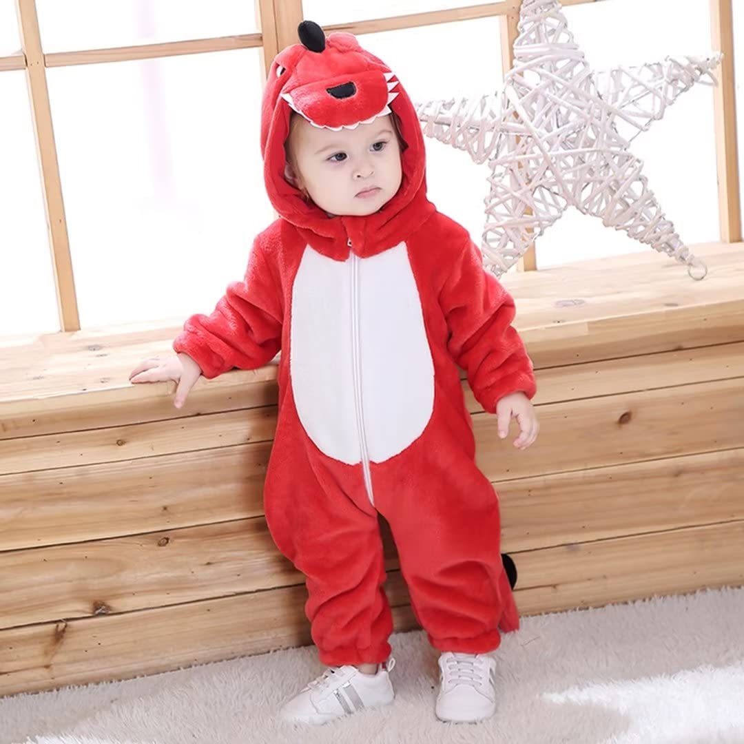 Baby Red Dinosaur Costumes Unisex Toddler Outfit Halloween Dress Up Romper 2-6 Months