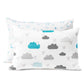 Tillyou Toddler Pillowcase 2 Pack With Envelope Closure,Silky Soft Microfiber 13' X 18' Kids Travel Pillow Cases,Blue Clouds &