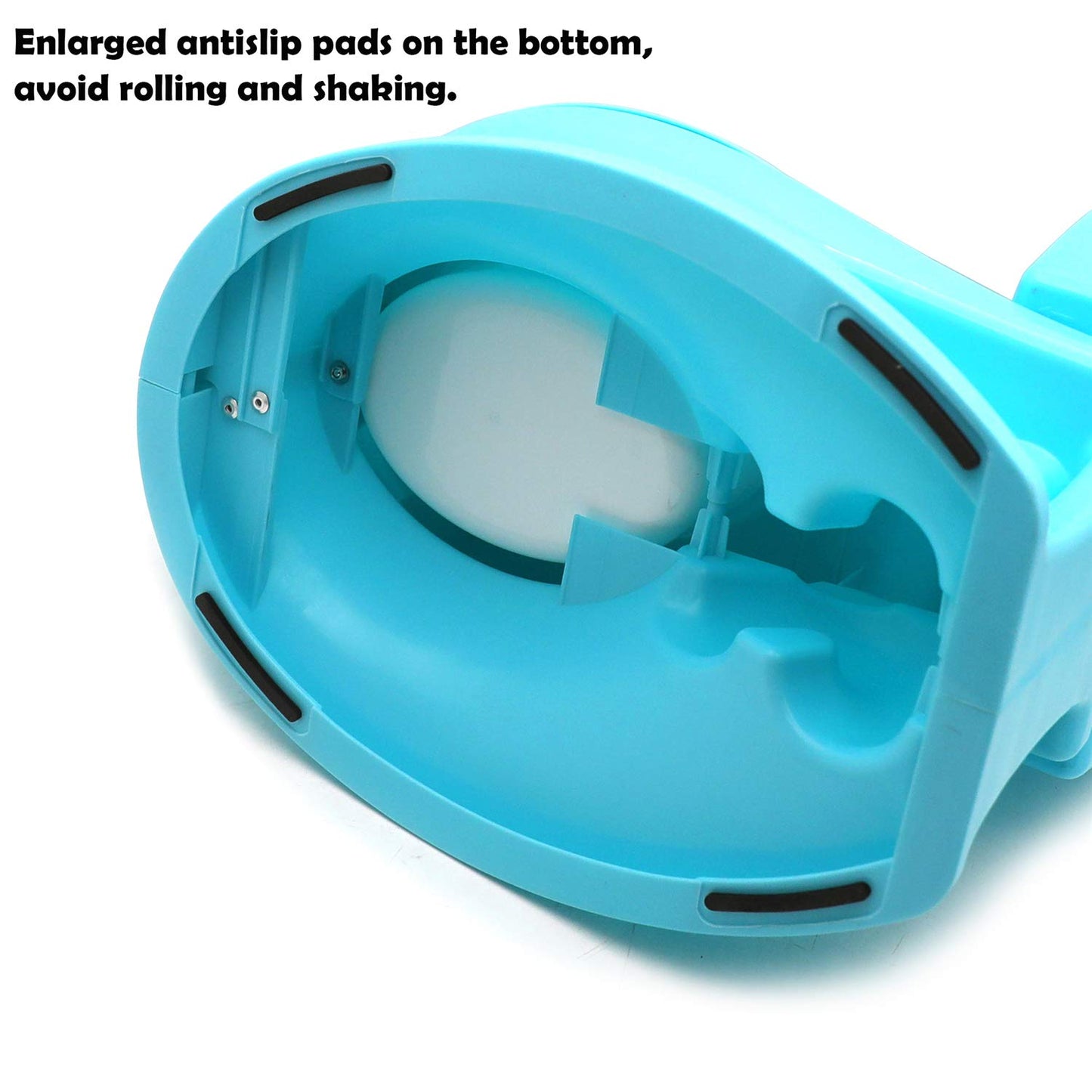 Httmt- Blue Portable Toddler Potty Training Toilet W/Flushing Sound Baby Chair Seat Kid (Center Push Flushing) [P/N: Et-Baby004-