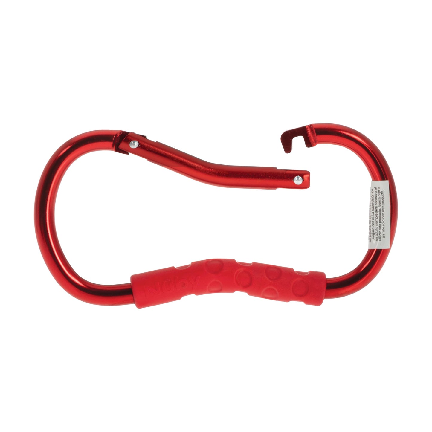 Nuby Large Handy Hook Carabiner Stroller Clip With Textured Soft Grip, Colors May Vary