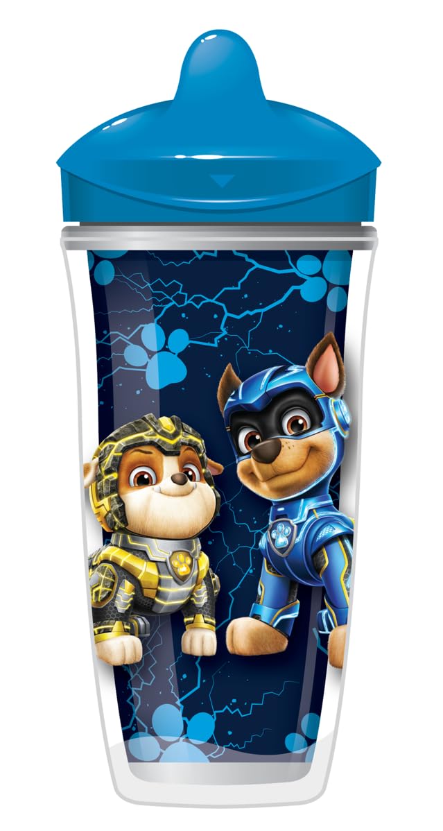 Playtex Baby Sipsters Stage 3 Paw Patrol Spout Cups, Spill-Proof, Leak-Proof, Break-Proof - Red & Blue, 9 Oz, 2 Count