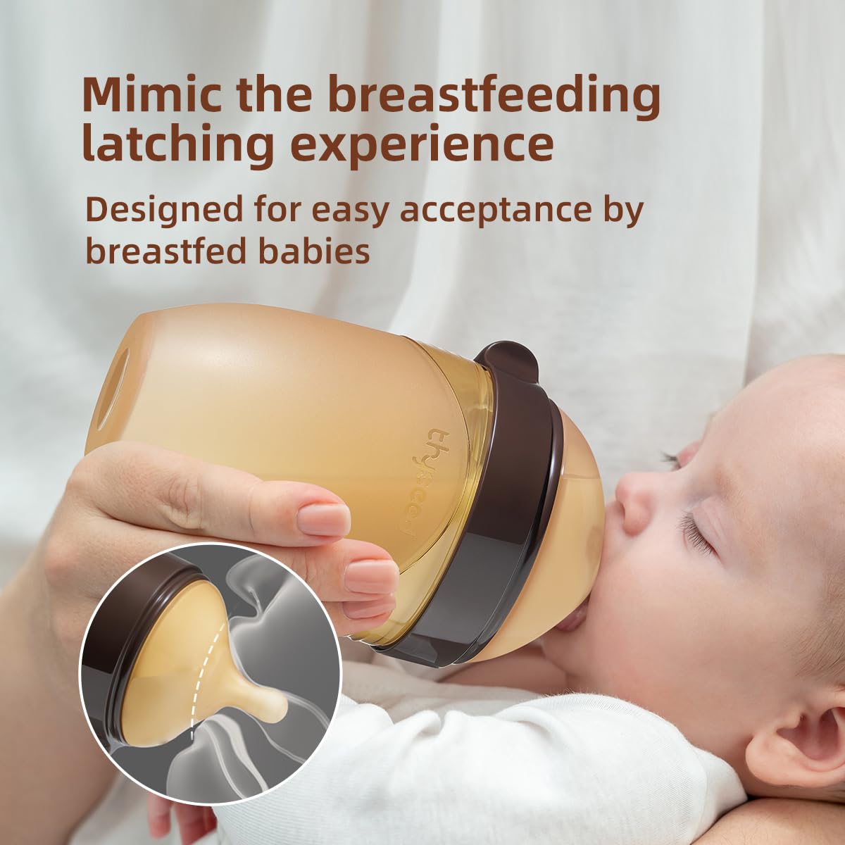 Thyseed Baby Bottle Nipple Infant Silicone Replacement Nipples 10+ Month 1 Pack