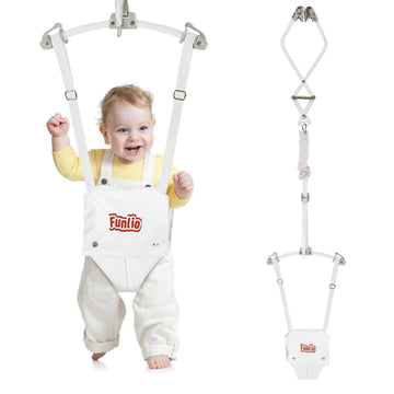 Funlio Baby Door Jumper For 6-24 Months (With Door Clamp), Bearing 40 Lbs, Baby Jumper Doorway With Strong Spring & Adjustable S