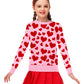 Red Heart Sweater Tops For Girls Valentine Day Love Sweatshirts Unisex Kids Long Sleeve Outfit Pink 5-6 Years