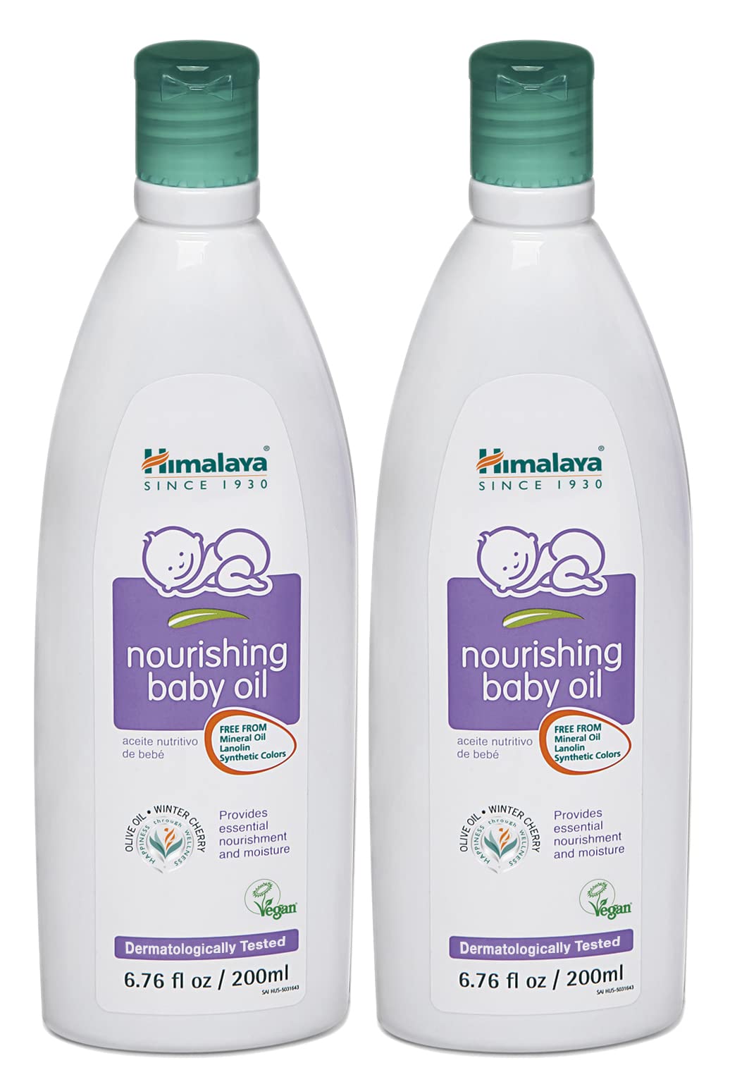 Himalaya Nourishing Baby Oil, Light & Non-Greasy for a Soothing Massage or Baby Bath, 6.76 oz, 2 Pack