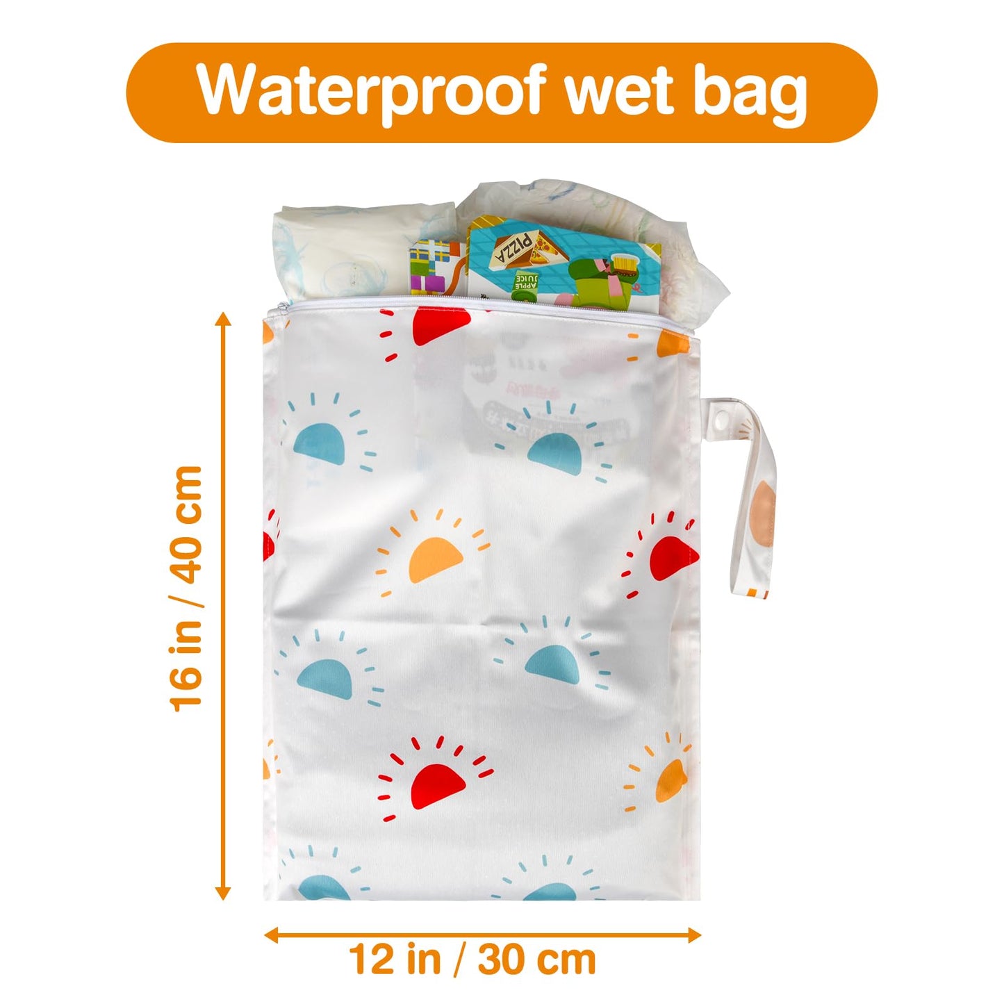 eaxin Waterproof Wet bags for Baby,Travel,Swim Suit,Cloth Diapers,Pump Parts,Pool,Beach,Gym Clothes,Toiletry,Hook to Stroller,Da