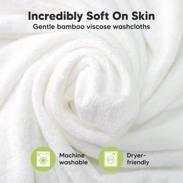 6-Pack Baby Washcloths - Soft Viscose Derived From Bamboo Washcloth, Baby Wash Cloths, Baby Wash Cloth For Newborn, Kids, Bath B