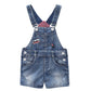 KIDSCOOL SPACE Baby Girl Jean Overalls,Little Ripped Denim Shortall,Blue,9-12 Months