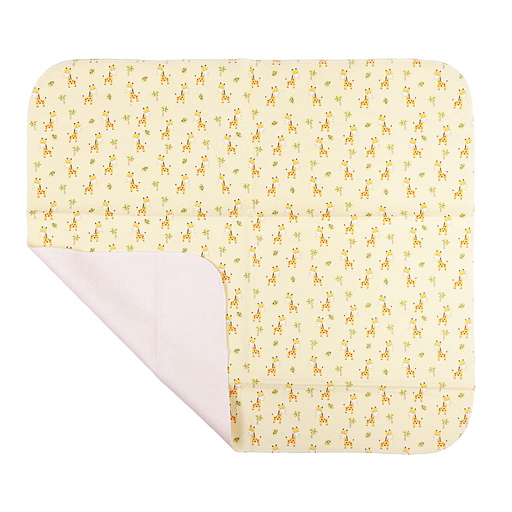 ReUseLife Large Waterproof Cotton Flannel Diaper Changing Mat Pad,31.5 X 26.5 Inch (Yellow Griaffe)