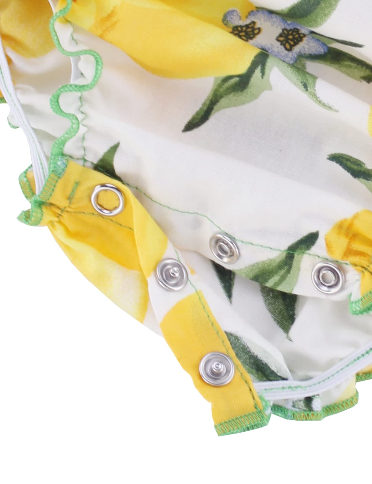 Summer Newborn Headband Girls Floral Baby Lemon Romper Clothes,9Ed90,12-24 Months(Size L)