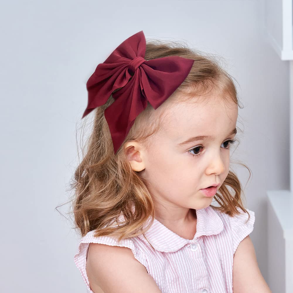 Alinmo 20Pcs 5' Fable Girls Hair Bows Satin Ribbon Hair Bows Clips Large Bows Alligator Clips Hair Barrettes Hair Accessories F