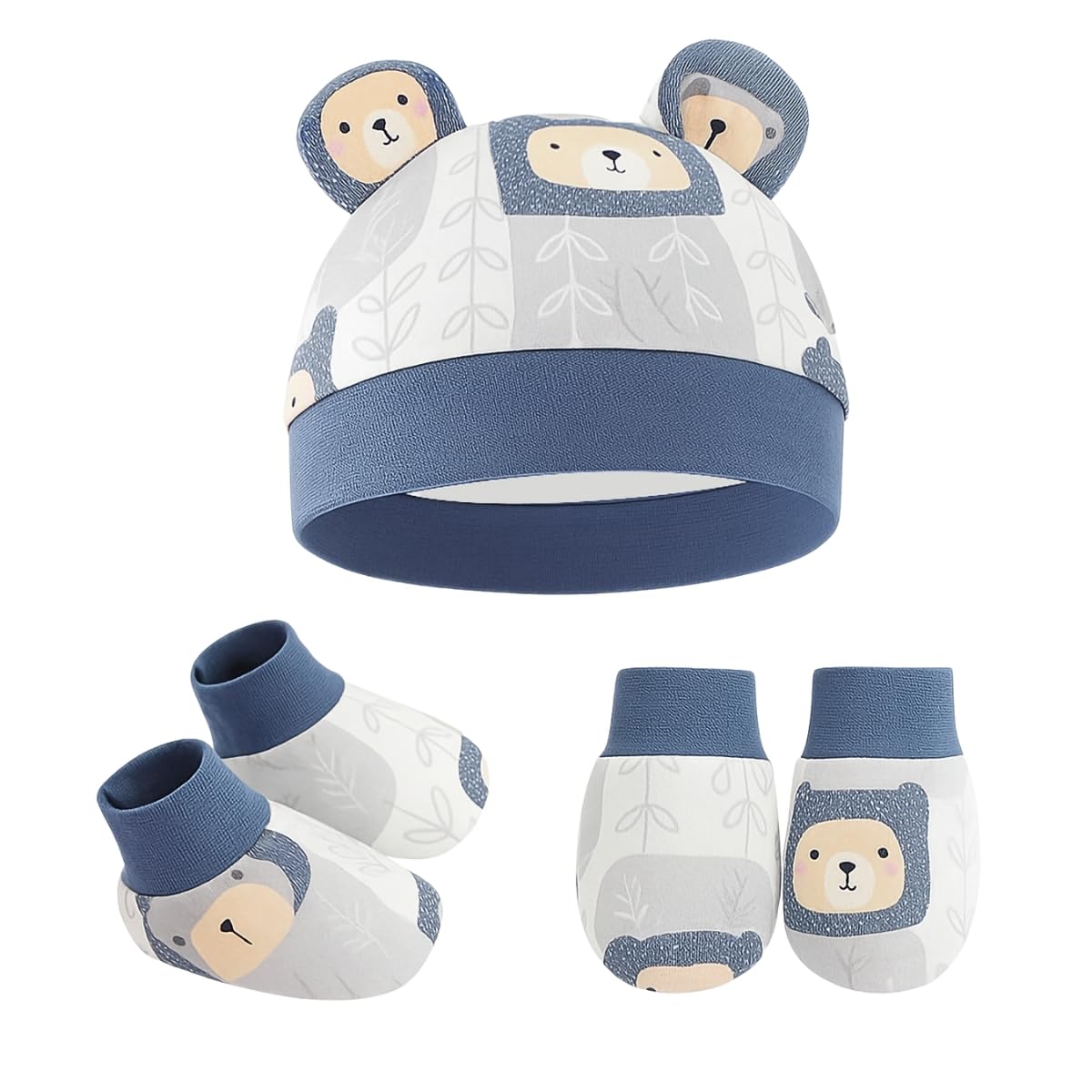 Youstylo Baby Cap, Mittens, And Socks Set For Newborns, Soft, Comfortable, And Perfect For 03 Months | Unisex Baby Accessories 