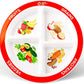 Choose Myplate Portion Plate For Kids, Toddlers - Kids Nutrition Plates With Dividers From Health Beet (Case Of 48 Plates) Engli