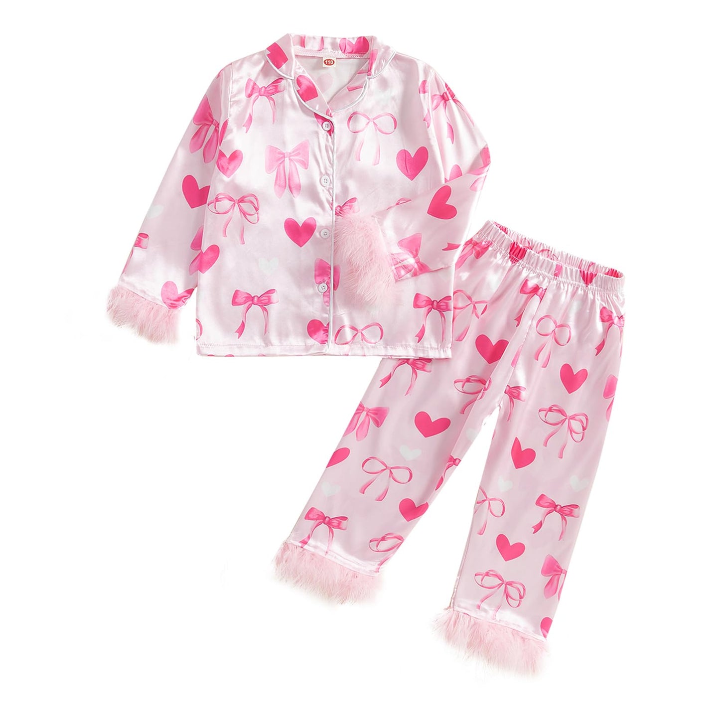 Twopumpkin Toddler Girl Boy Halloween Satin Silk Pajamas Button Down 2 Piece Pajama Set Little Kids Girls Pjs Nightgown, Valenti
