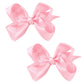 3 Inch Satin Bow For Little Girls - 2 Pcs (Pink)