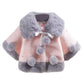 Baby Girls' Fleece Jackets Coats Thick Cotton Warm Outerwear Fuzzy Winter Tops With Pom Pom 12-18 Months Pink And Grey