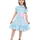 Cr Rolecos The Grady Twins Costume For Kids Girls Blue Creepy Sister Scary Doll Dress Halloween Party B140