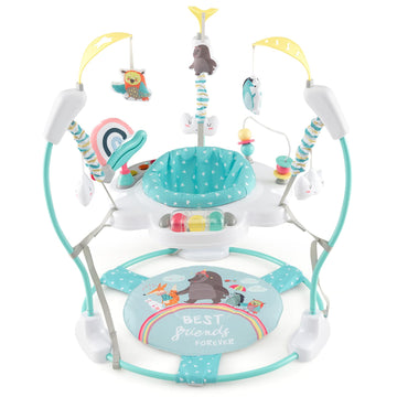 BABY JOY Baby Jumpers and Bouncers, Infant Activity Center with Music Lights Sounds, 360 Rotating Seat and 3 Adjustable Heights,