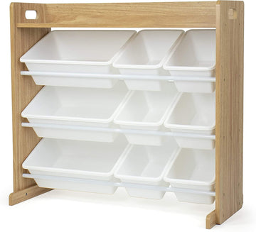 Homesmiths Engineered Wood Beige Toy Organizer With 9 Storage Bins | Perfect For Home, Play Schools And Kindergarten