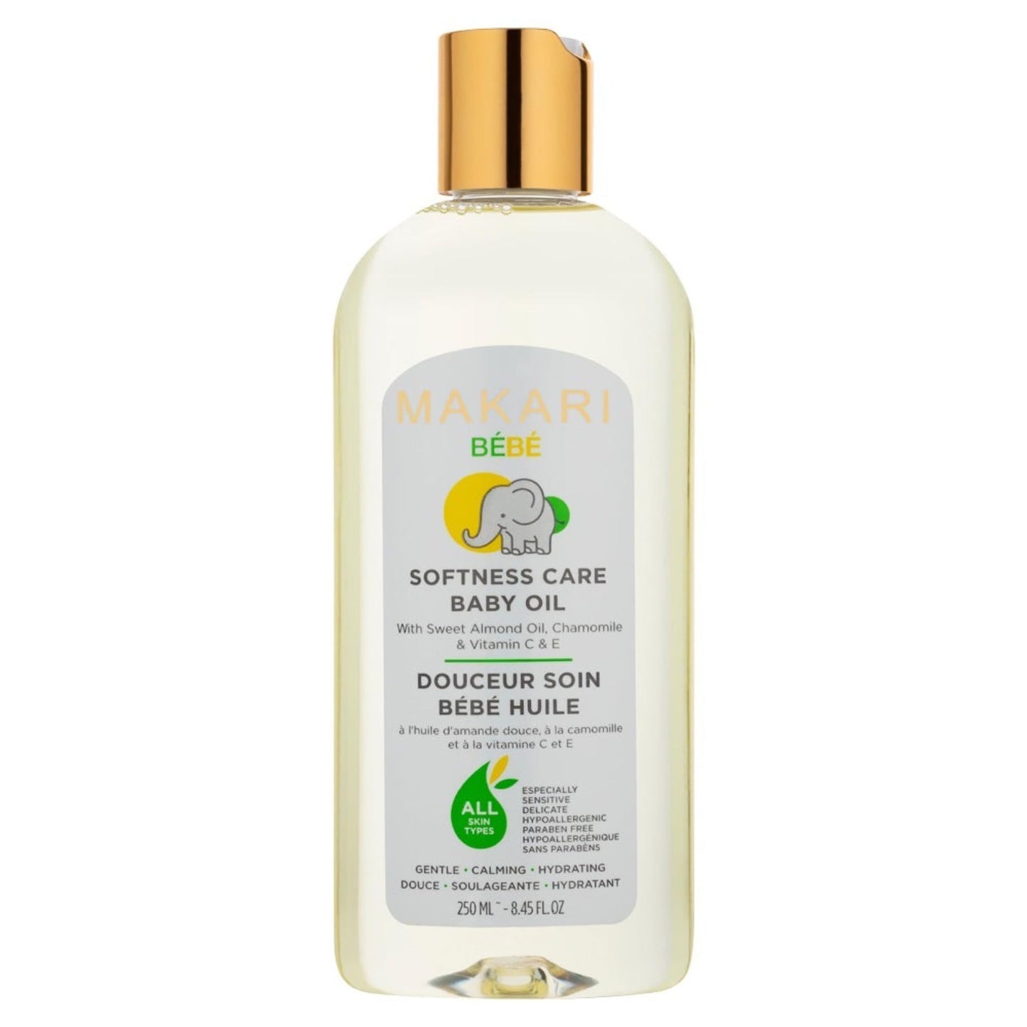 Makari Softness Care Baby Oil With Sweet Almond, Chamomile & Vitamins C & E, Hypoallergenic & Paraben-Free, Ideal For All Skin T