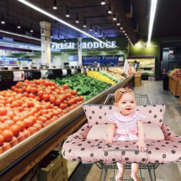 Dodo Nici Shopping Cart Cover For Baby/Toddler With Pillow, Cozy High Chair Cover, Pink