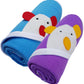 BRANDONN Newborn Biggest Size (36 INCH X 27 INCH) with Fancy Boon Border Baby Blanket for Babies (Pack of 2;Blue & Purple)