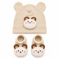 Baby Station Newborn Cap & Booties Set With Bear Ears Cotton Cream
