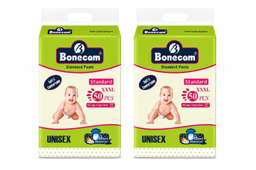 Bonecam Standard Pants Diapers Xxxl, 50 Count Each (Pack Of 3), Total 150 Diapers, Unisex Baby Diaper Pants For 15 To 20 Kg Babi