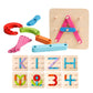 kizh Wooden Letter and Number Construction Activity Set Educational Preschool Toys Shape Color Recognition Pegboard Sorter Set B