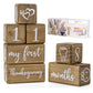 Baby Monthly Milestone Blocks For Boy Or Girl, 7 Blocks, Milestones Age Block Set For Baby Shower, Pregnancy Countdown, Baby Age