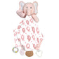 MODERN BABY Security Blanket Loveys for Babies Pink Elephant Stuffed Taggy Blanket Teether Toy Super Soft