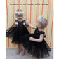 Toddler Girl Baby Lace Flower Sequin Tutu Dress Tulle Pageant Wedding Party Formal Girls Dresses Black 6-12M