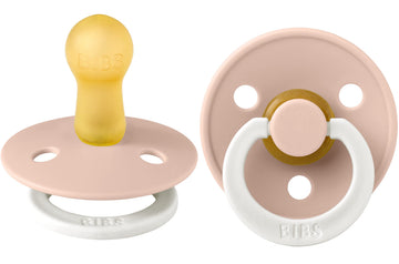 Bibs Pacifiers, Natural Rubber Baby Pacifier, Glow In The Dark, Round Nipple, Pack Of 2, Bpa Free  0+ Months, Size 1 Blush Glo