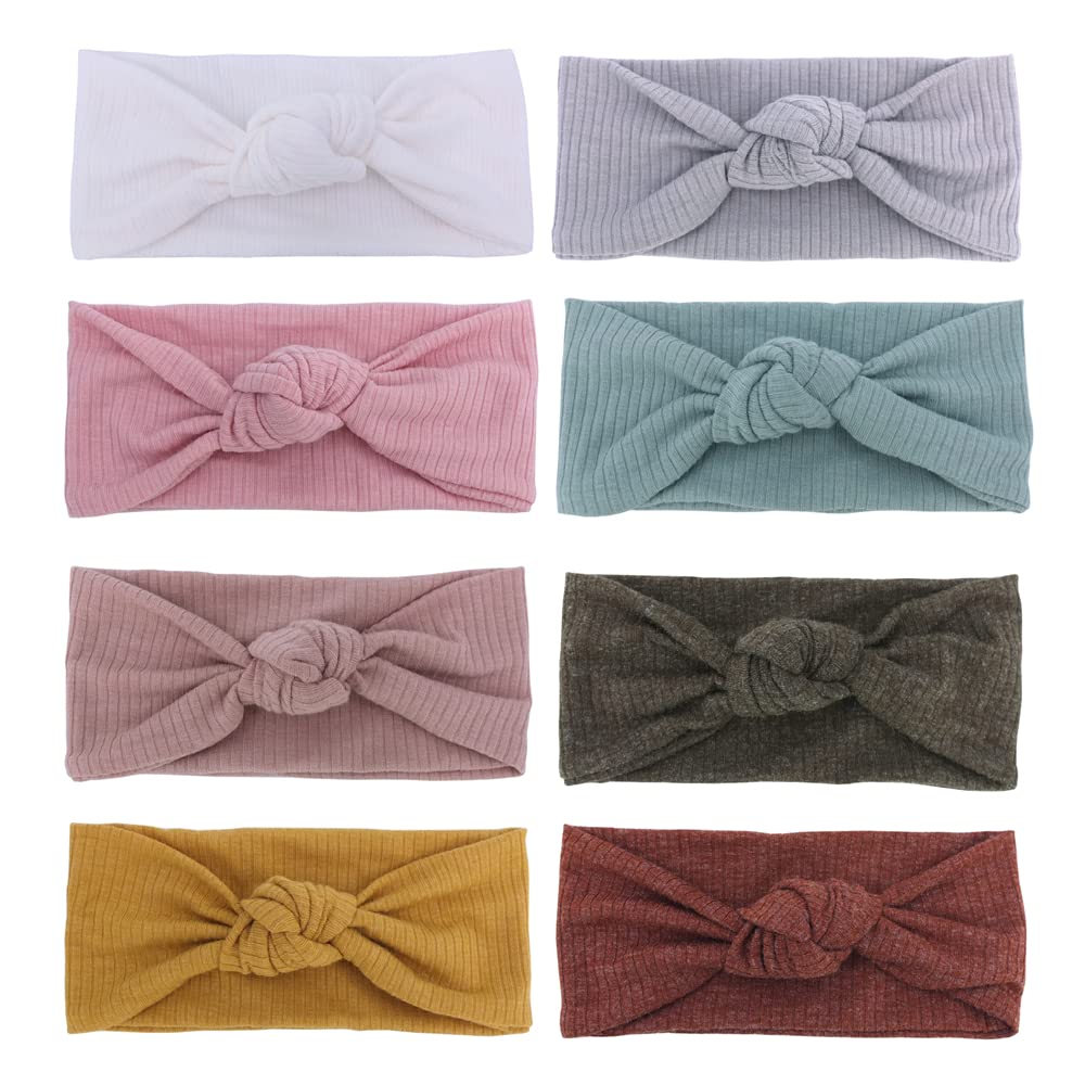 Sugarmelon Baby Headbands Stretchy Hairbands Hair Bow Elastics for Baby Girls Newborn Toddlers Infant Kids (Knot Headband Mustar