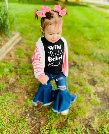 Hnyenmcko Kids Toddler Baby Girl Clothes Wlid Like My Curls Letter Printed Pullover Sweatshirt Fall Winter Sweater Tops 1-6Y (Bl