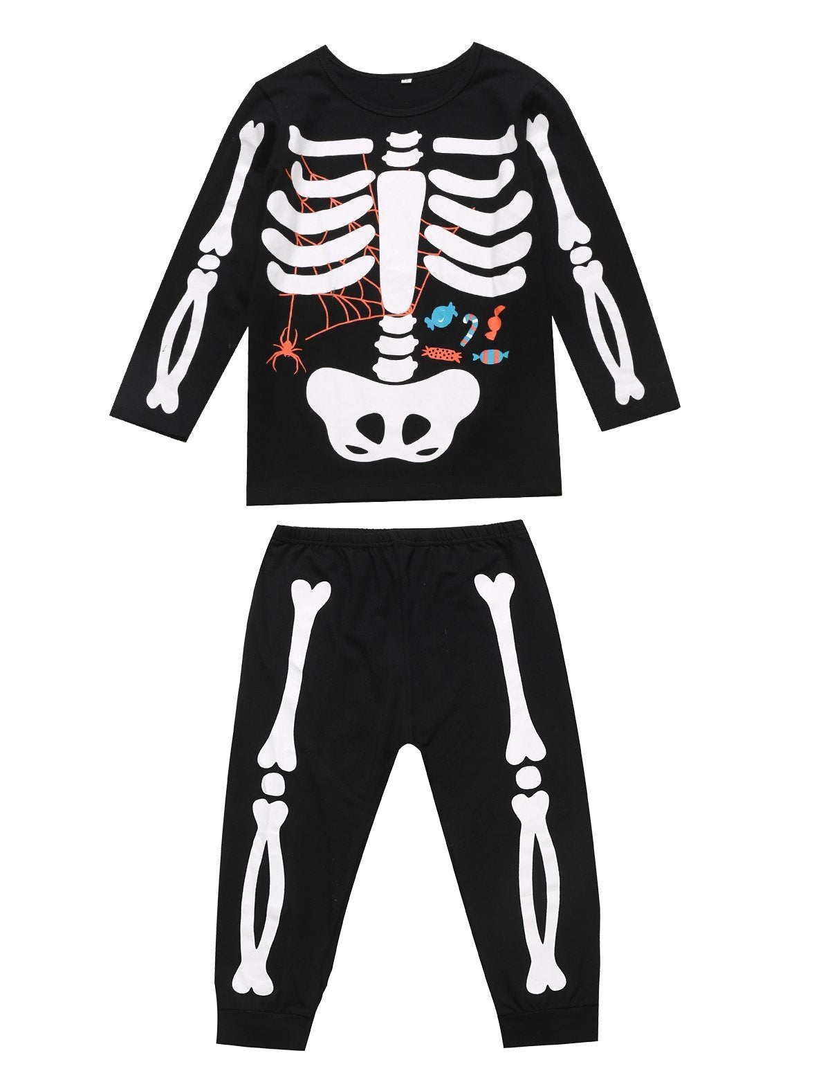Little Fancy Kids Unisex Boys Girls Kids Skeleton Costume Outfit Pants Set (5T) Black