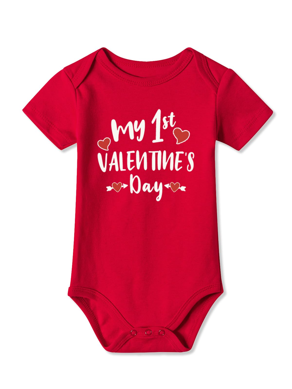 Besserbay Valentine'S Day Infant Short Sleeve Bodysuit First Valentines Red 100% Cotton Onesie 9-12 Months
