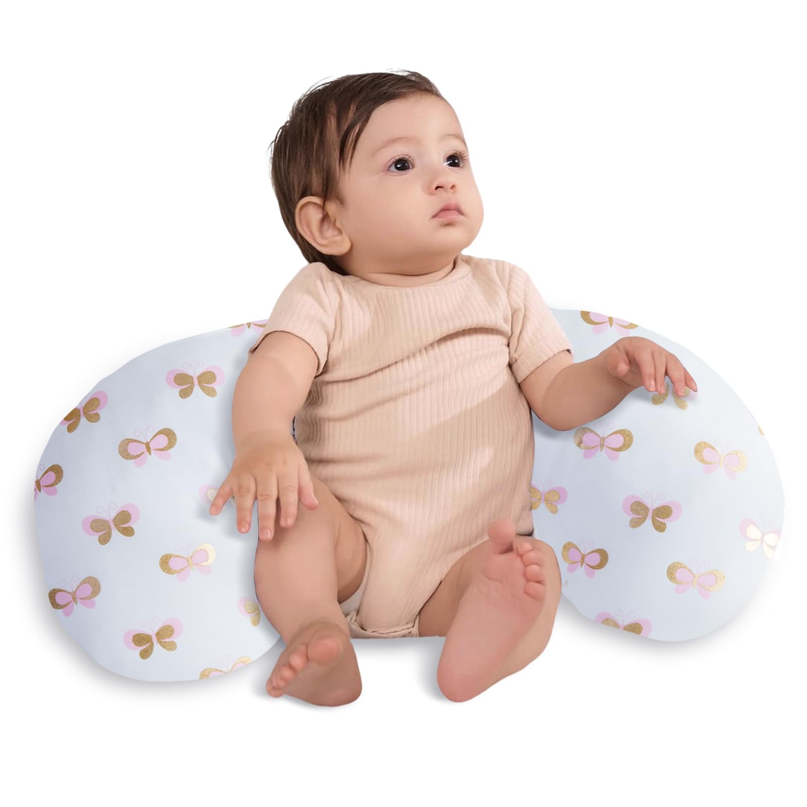 Little Grape Land Nursing Pillow, Upgraded Breast Feeding Pillow for Mom, Breastfeeding & Bottle Feeding for 0-16 Months, Machin