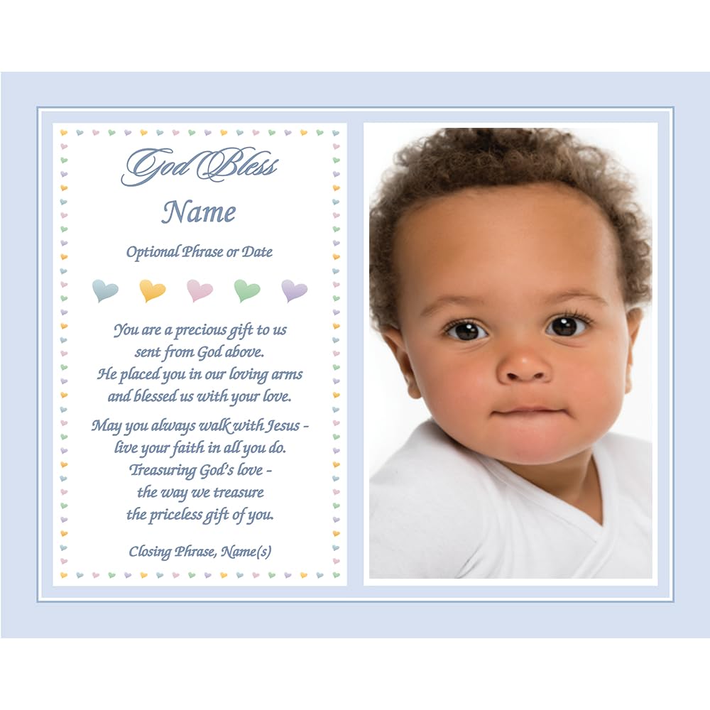 Poetry Gifts Baptism For New Baby Boy Grandson, Personalized Keepsake 8X10 Custom Print