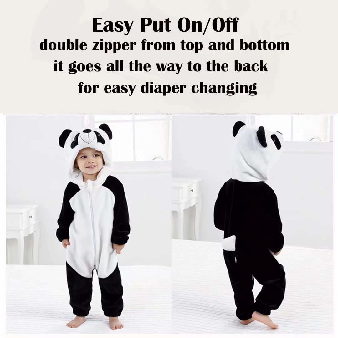 Qiaoniuniu Halloween Baby Panda Costumes Toddler Outfit Infants Cosplay Romper 6-12 Months