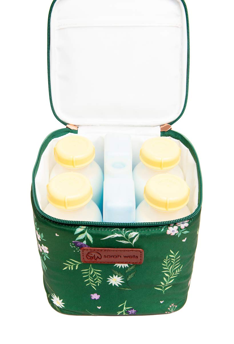 Sarah Wells Cold Gold Breastmilk Cooler Bag with Safety Tested Ice Pack - Insulated Milk Storage for Work, Travel & Daycare - Fi