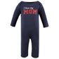Hudson Baby Girls Unisex Cotton Coveralls, Love Mom, 0-3 Months, Love Mom, 0-3 Months Us