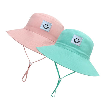 Baby Sun Hat Smiling Face Upf 50+ Beach Toddler Bucket Hat For Baby Boys And Girls, Toddler Kids Wide Brim Sun Hats Cap (Us, Age