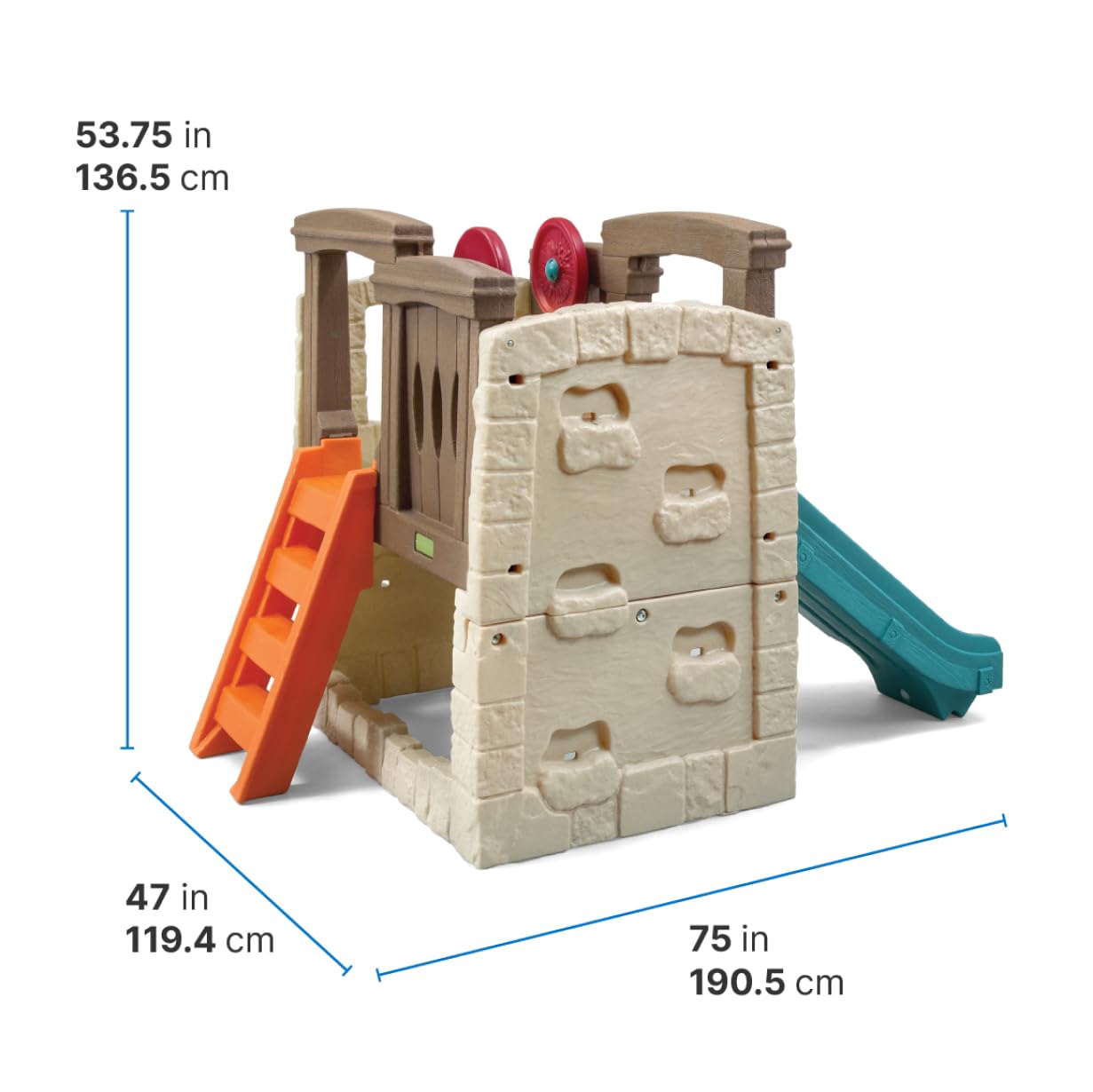 Step2 Naturally Playful Woodland Climber, Kids Outdoor Playset, Backyard Playground Set, Slide, Rock Climbing, Outside Jungle Gy