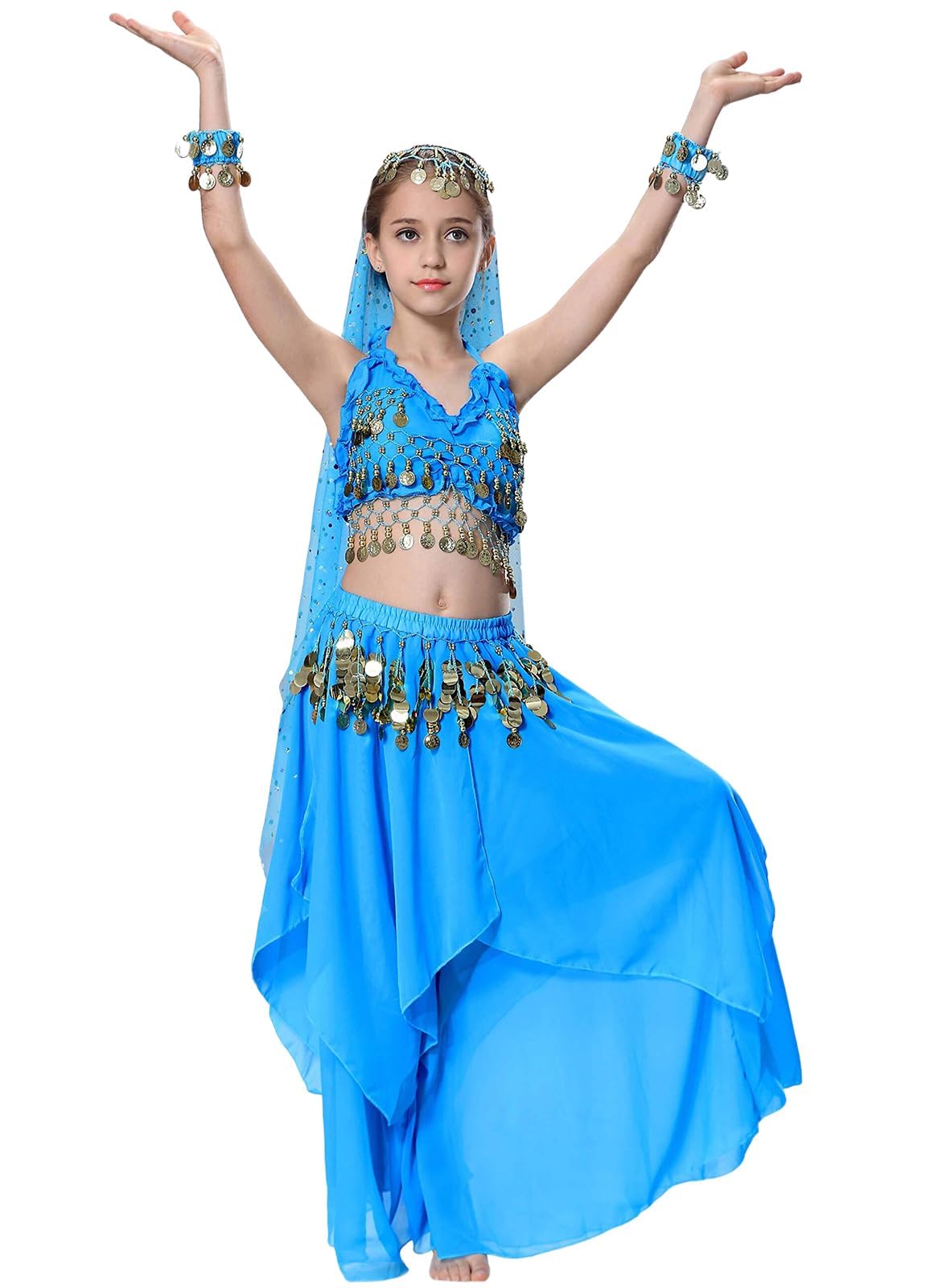 Breevo Genie Halloween Costumes Girls Frozen Anna Costume 10-12 Jeannie Aladdin Princess Jasmine Shimmer Shine 4T 4 5 6 7 8 14 1