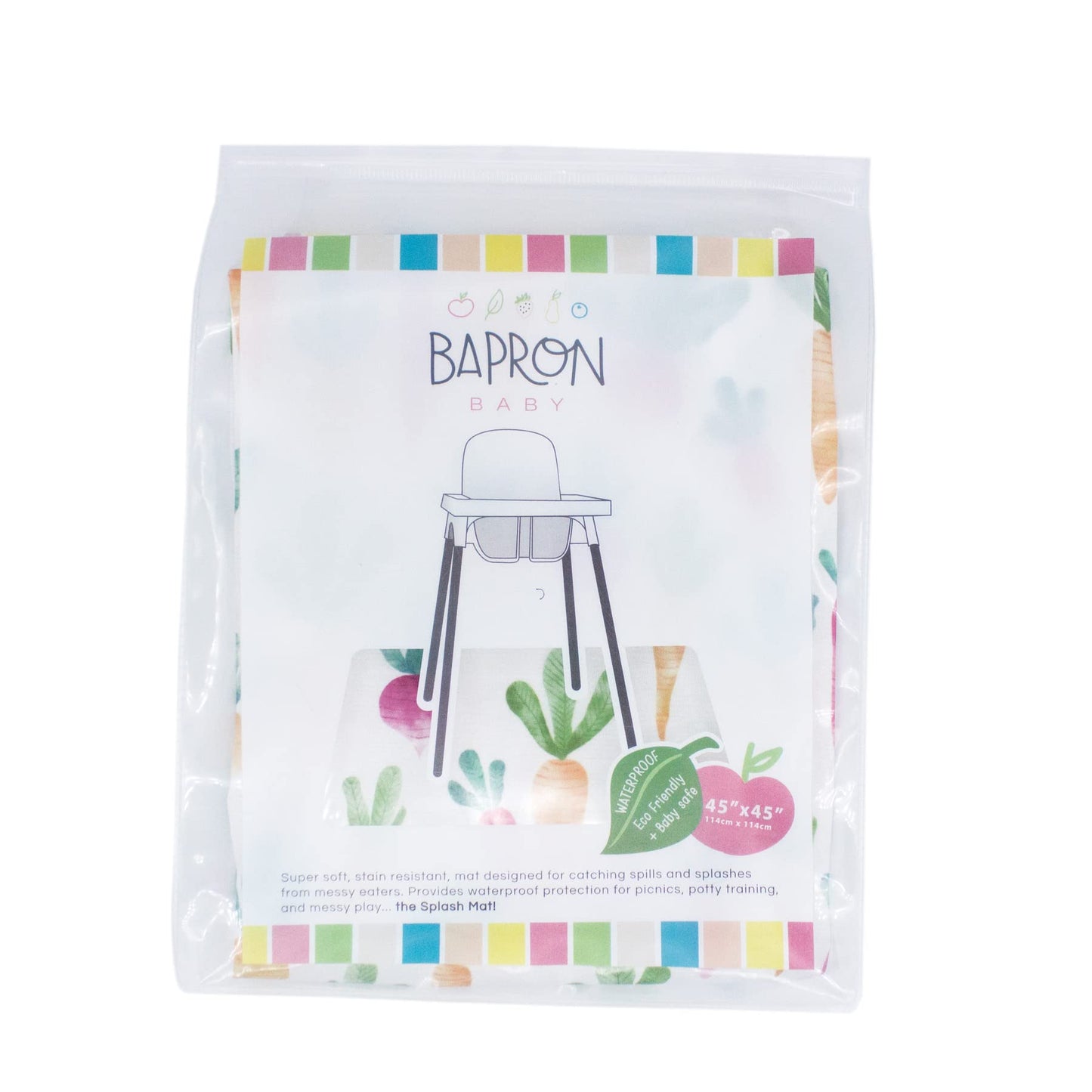 Bapronbaby Farm Produce Splash Mat - Waterproof Catch-All For Under High Chairs, Floors, Tables, Playtime Or Arts & Crafts - Mac