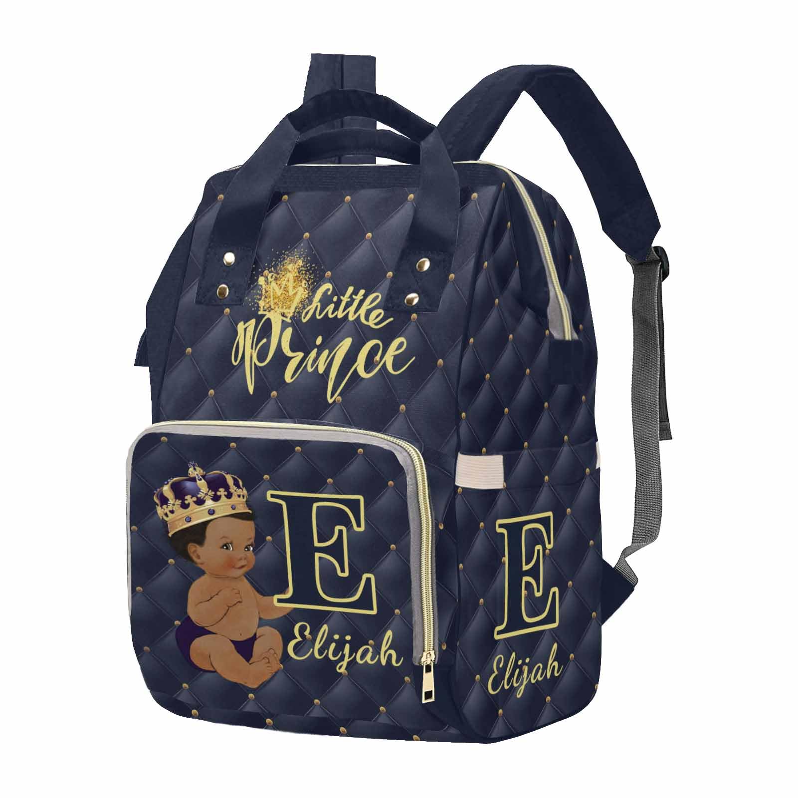 M Yescustom Personalized Diaper Bag For Boys Baby, Large Capacity Custom Blue Crown Diaper Bag With Name, Waterproof Boys Baby B