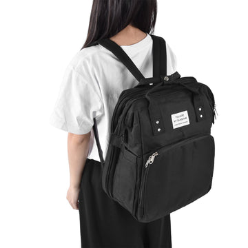 Foldable Crib Bag, Mommy Bag Multifunctional Large Capacity for Daily Use for Travel(Black)