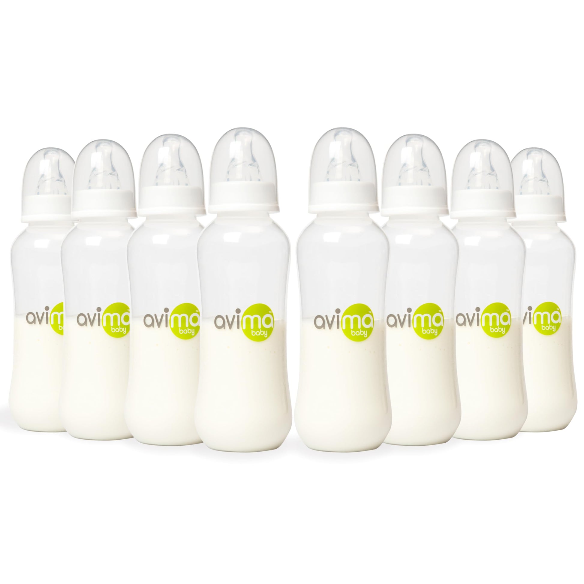 Avima 10 Oz Anti Colic Baby Bottle Set - Medium Flow Nipples Included, Standard Neck, Bpa Free - 3-6 Months, Stage 2 Feeding For